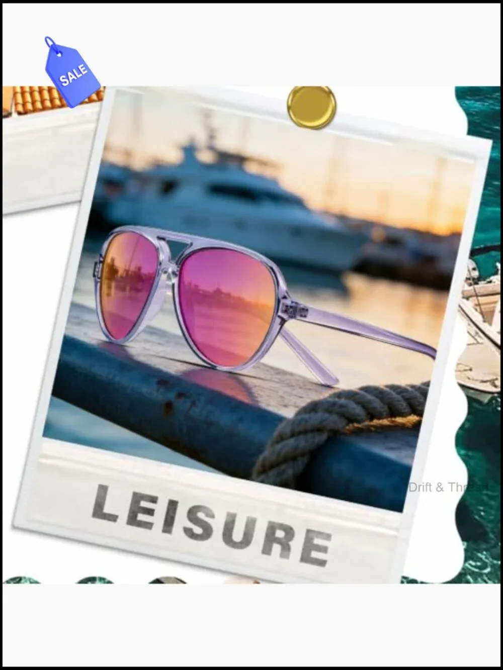 Polarized Aviator Sunglasses Women Sporty Tangle Free Frame UV Protection